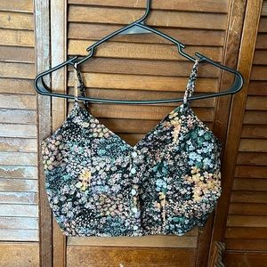 American Eagle floral crop tank